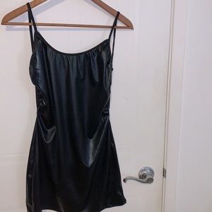 NWOT sexy backless faux leather little black dress large size (2 for $20)